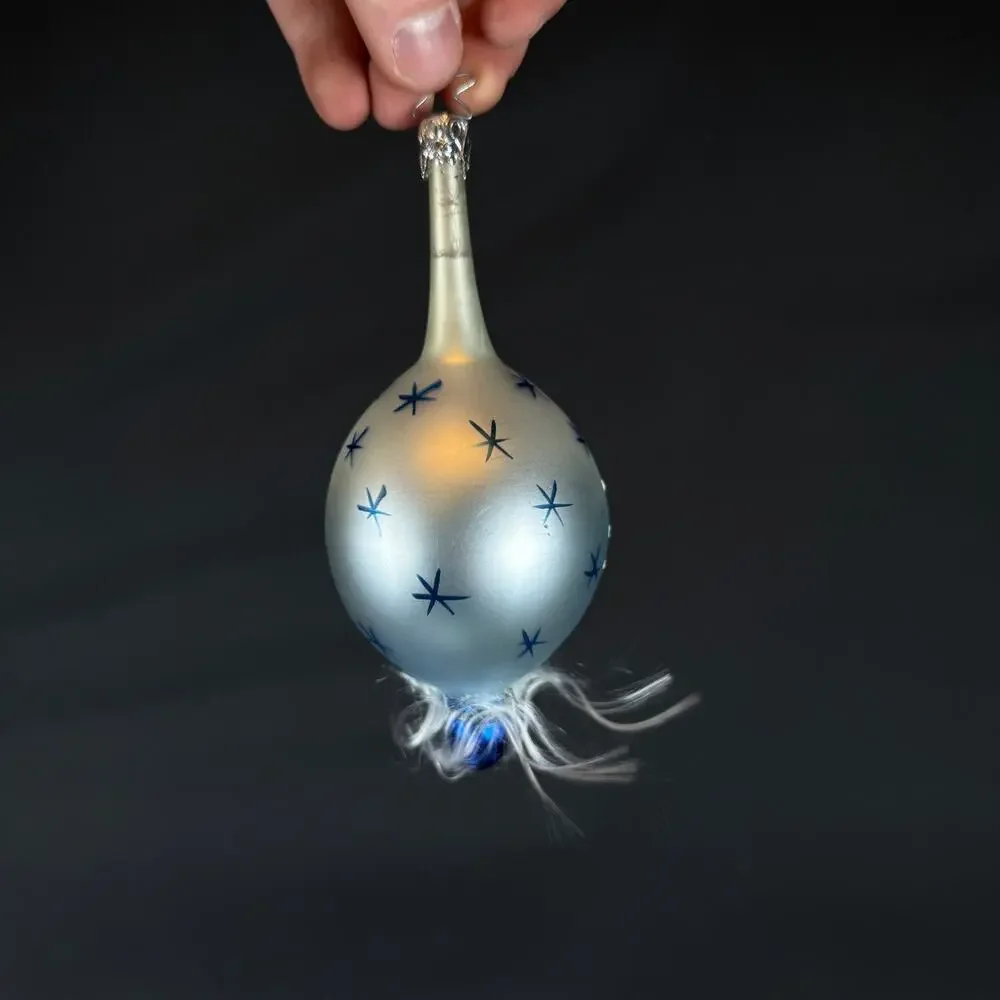 Old World Christmas Inge-Glas Glass Angel Teardrop Ornament Feather in Box